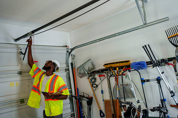 Professional Garage Door Installation technician working in East Franklin, NJ